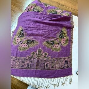 Pashmina Beautiful Purple and Pink Butterfly Wrap